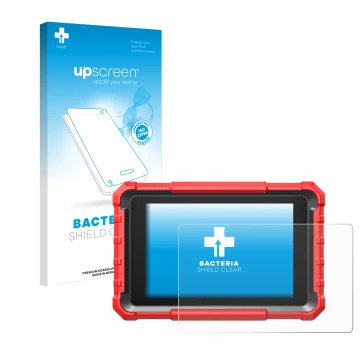 Front side of a product packaging with the brand logo upscreen. Next to it is the device Launch X-431 PROS Elite shown with th