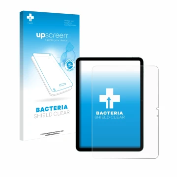 Front side of a product packaging with the brand logo upscreen. Next to it is the device Apple iPad Air 11