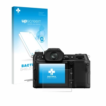 Front side of a product packaging with the brand logo upscreen. Next to it is the device Fujifilm GFX100S II shown with the co
