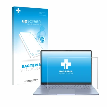 Front side of a product packaging with the brand logo upscreen. Next to it is the device ASUS Vivobook S16 OLED S5606 shown wi