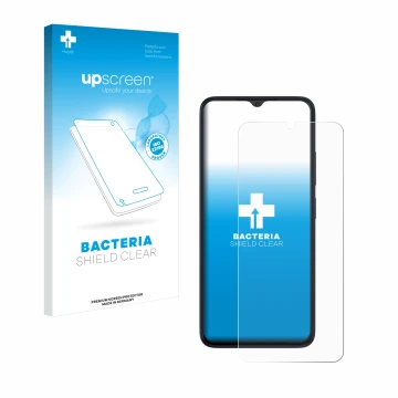 Front side of a product packaging with the brand logo upscreen. Next to it is the device Wiko T20 shown with the corresponding