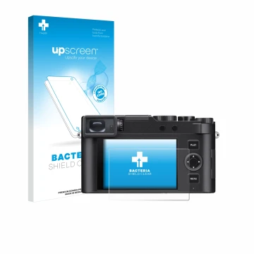 Front side of a product packaging with the brand logo upscreen. Next to it is the device Leica D-Lux 8 shown with the correspo