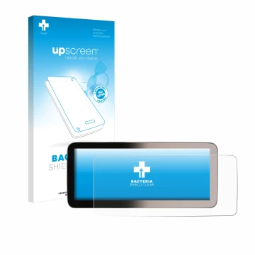 Front side of a product packaging with the brand logo upscreen. Next to it is the device Erisin ES46GC50-TDE 12,3