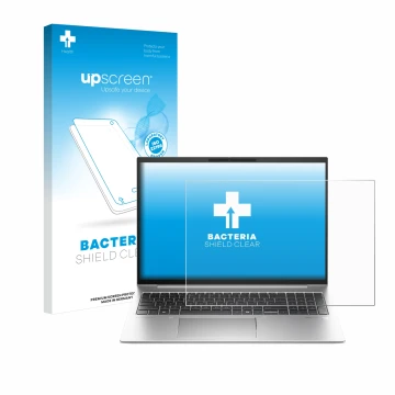 Front side of a product packaging with the brand logo upscreen. Next to it is the device HP EliteBook 845 G11 shown with the c