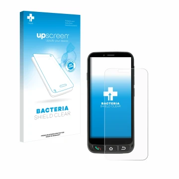 Front side of a product packaging with the brand logo upscreen. Next to it is the device SPC Zeus 4G Pro shown with the corres
