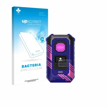 Front side of a product packaging with the brand logo upscreen. Next to it is the device Vaporesso Armour Max shown with the c