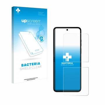 Front side of a product packaging with the brand logo upscreen. Next to it is the device Motorola Razr 50 shown with the corre