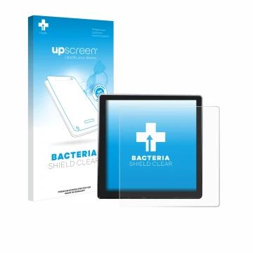 Front side of a product packaging with the brand logo upscreen. Next to it is the device Shelly Wall Display shown with the co