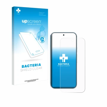 Front side of a product packaging with the brand logo upscreen. Next to it is the device Google Pixel 9 Pro shown with the cor