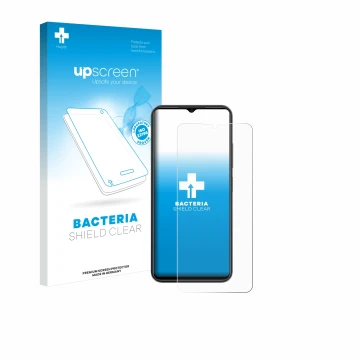 Front side of a product packaging with the brand logo upscreen. Next to it is the device ZTE Blade A54 shown with the correspo