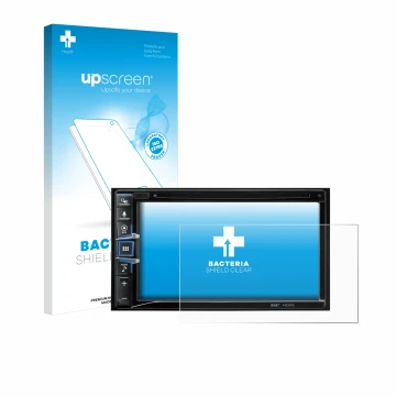 Front side of a product packaging with the brand logo upscreen. Next to it is the device Alpine INE-W611D shown with the corre