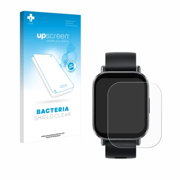 Front side of a product packaging with the brand logo upscreen. Next to it is the device Xiaomi Redmi Watch 5 Active shown wit
