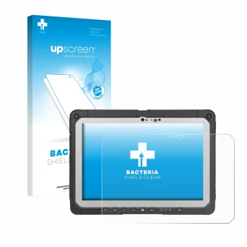 Front side of a product packaging with the brand logo upscreen. Next to it is the device Panasonic Toughbook CF-20 MK2 shown w