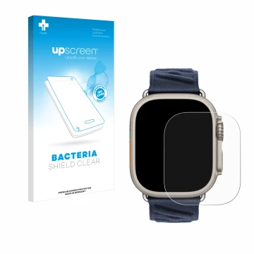 Front side of a product packaging with the brand logo upscreen. Next to it is the device Apple Watch Hermès Ultra 2 shown with