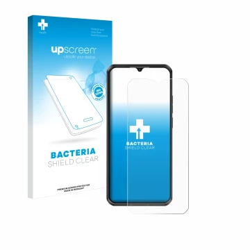 Front side of a product packaging with the brand logo upscreen. Next to it is the device Oukitel WP50 shown with the correspon
