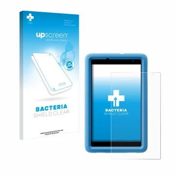 Front side of a product packaging with the brand logo upscreen. Next to it is the device Blackview Tab A5 Kids shown with the 