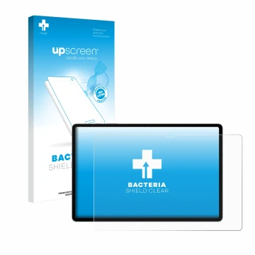 Front side of a product packaging with the brand logo upscreen. Next to it is the device Samsung Galaxy Tab S10 Plus WiFi show