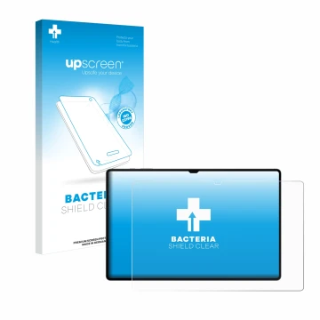 Front side of a product packaging with the brand logo upscreen. Next to it is the device Samsung Galaxy Tab S10 Ultra 5G shown