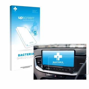 Front side of a product packaging with the brand logo upscreen. Next to it is the device Kia XCeed 2024 shown with the corresp