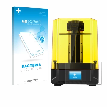 Front side of a product packaging with the brand logo upscreen. Next to it is the device Anycubic Photon Mono X2 9,1