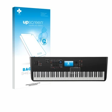 Front side of a product packaging with the brand logo upscreen. Next to it is the device Yamaha MODX8+ shown with the correspo