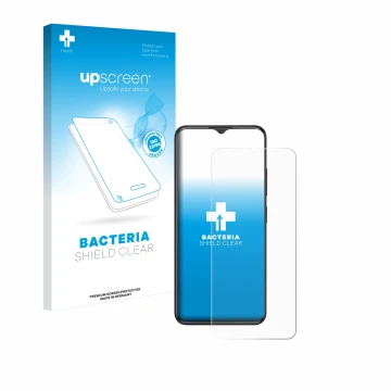 Front side of a product packaging with the brand logo upscreen. Next to it is the device ZTE Blade A34 shown with the correspo