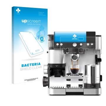 Front side of a product packaging with the brand logo upscreen. Next to it is the device Ninja Luxe Cafe Essential shown with 