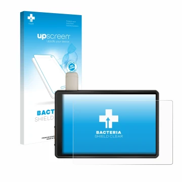 Front side of a product packaging with the brand logo upscreen. Next to it is the device Garmin Tread XL Overland Edition 10