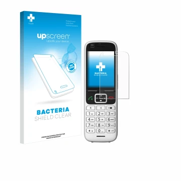 Front side of a product packaging with the brand logo upscreen. Next to it is the device Unify OpenScape S6 shown with the cor