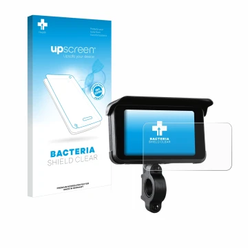 Front side of a product packaging with the brand logo upscreen. Next to it is the device Midland Bike-Play-Guardian shown with