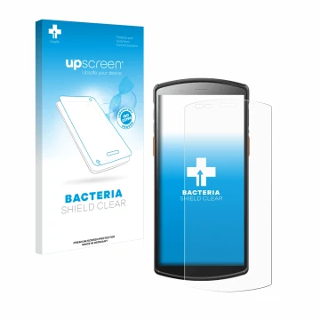 Front side of a product packaging with the brand logo upscreen. Next to it is the device Urovo DT50S 5,7