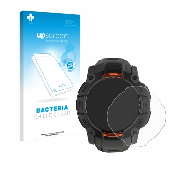 Front side of a product packaging with the brand logo upscreen. Next to it is the device Garmin Instinct 3 Solar (45 mm) shown