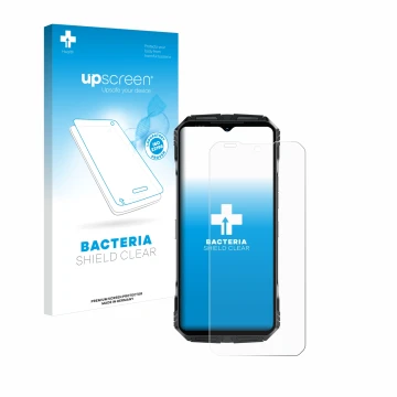 Front side of a product packaging with the brand logo upscreen. Next to it is the device Doogee S118 Pro shown with the corres