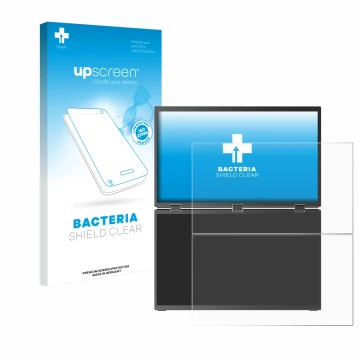 Front side of a product packaging with the brand logo upscreen. Next to it is the device Uperfect UStation Delta Max 18.5