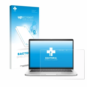 Front side of a product packaging with the brand logo upscreen. Next to it is the device Dell Pro 14 Plus 2-in-1 PB14250 shown