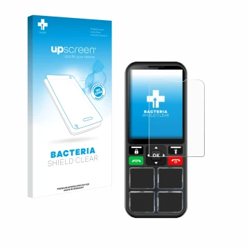 Front side of a product packaging with the brand logo upscreen. Next to it is the device Geemarc CL8000 shown with the corresp