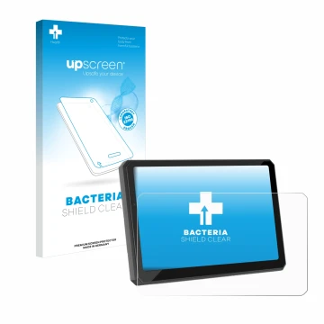 Front side of a product packaging with the brand logo upscreen. Next to it is the device Carpuride W712D 7