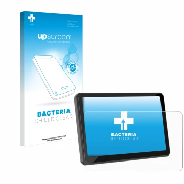 Front side of a product packaging with the brand logo upscreen. Next to it is the device Carpuride W702BS 7