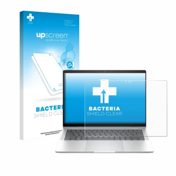 Front side of a product packaging with the brand logo upscreen. Next to it is the device HP EliteBook X Flip G1i 14