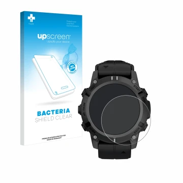 Front side of a product packaging with the brand logo upscreen. Next to it is the device Garmin Descent G2 shown with the corr