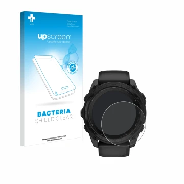 Front side of a product packaging with the brand logo upscreen. Next to it is the device Garmin Tactix 8 Solar (51 mm) shown w