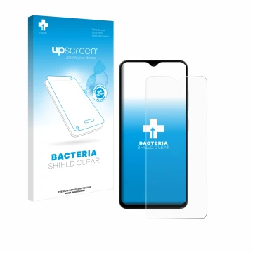 Front side of a product packaging with the brand logo upscreen. Next to it is the device ZTE Blade A35e shown with the corresp