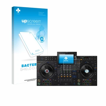 Front side of a product packaging with the brand logo upscreen. Next to it is the device Pioneer XDJ-AZ shown with the corresp