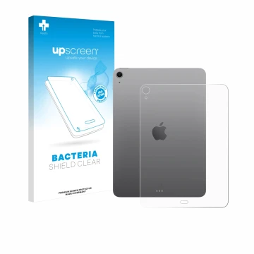 Front side of a product packaging with the brand logo upscreen. Next to it is the device Apple iPad Air 11
