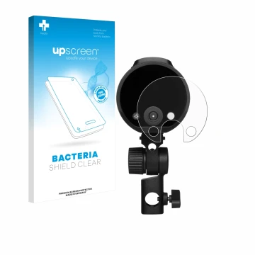 Front side of a product packaging with the brand logo upscreen. Next to it is the device Profoto A2 shown with the correspondi