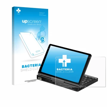 Front side of a product packaging with the brand logo upscreen. Next to it is the device GPD Pocket 4 shown with the correspon