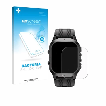 Front side of a product packaging with the brand logo upscreen. Next to it is the device Oukitel BT20 1.96