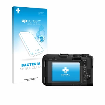 Front side of a product packaging with the brand logo upscreen. Next to it is the device Canon EOS R50 V shown with the corres