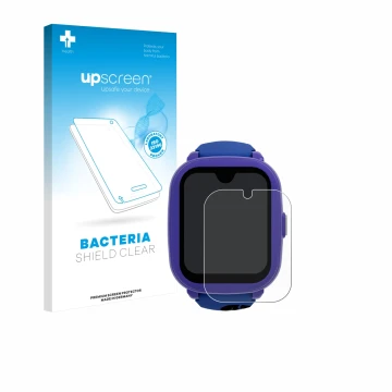 Front side of a product packaging with the brand logo upscreen. Next to it is the device SaveFamily Iconic Plus 2 4G shown wit
