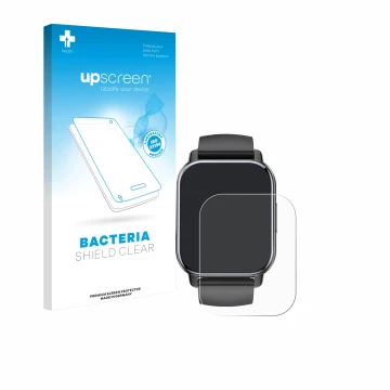 Front side of a product packaging with the brand logo upscreen. Next to it is the device Poounur T80 1.95